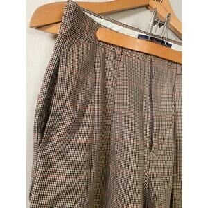 Vtg Tommy Hilfiger 29x29.5 Houndstooth 100% Cotton Hi Waist Pleated Dress Pants